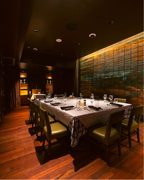 The State Room, a private dining space in Hugo's Chop House in Des Plaines. The State Room, a private dining space in Hugo's Chop House in Des Plaines.